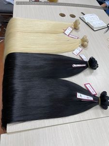 100% vierge brésilienne humaine Remy cheveux Machine Double trame faisceaux 100g/chaque naturel blond noir droit cuticules alignées Yaki - Product Image 5