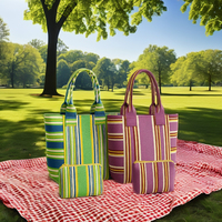 Sacs de marché tissés écologiques réutilisables en nylon PP recyclé Kapadavala, avec fermeture éclair et poignée en sangle, couleur/taille personnalisables