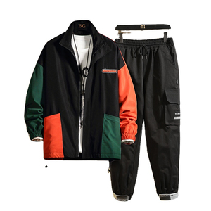 ชุดวอร์มเสื้อแจ็คเก็ตกางเกงคาร์โก้สำหรับผู้ชายผ้าโพลีเอสเตอร์100% - Product Image 1