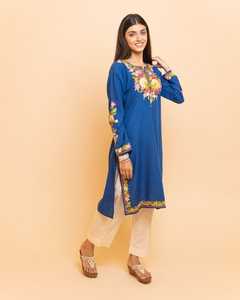 NEW--INDIAN & PAKISTANI ÉLÉGANT LOURD BRODERIE LONGUE KURTA AVEC ROBE PLAZO POUR Robe de soirée 2024 - Product Image 2