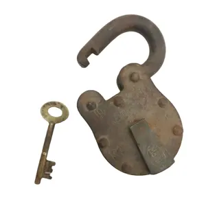 批发定制固体设计最佳质量仿古锁铁挂锁/重型金属/恶魔岛监狱挂锁3把钥匙