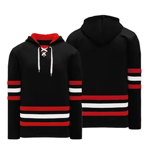 Custom Made Ice Hockey Hoodie Jersey Design Sublimated Oversized Youth Pullover Hockey Hoodies With <b>Lace</b> <b>Collar</b> for Men - Product Image 2