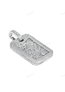 Fully Iced Hip Hop Dog Pendant Baguette Cut VVS1 Moissanite 925 <b>Silver</b> <b>Letter</b> Shaped Pendant Diamond Tester Passes Jewelry Test - Product Image 2