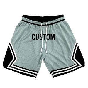 Pantalones Cortos de Baloncesto Transpirables Personalizados para Hombre, Estilo Retro, Colorblock, Lisos, de Verano, para Calle, con Bolsillo - Product Image 1