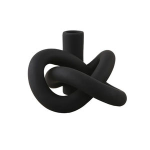 Bougeoir en métal noir au design classique, vase à fleurs de table sculptural abstrait moderne, fournisseurs en gros de décoration d'intérieur - Product Image 1