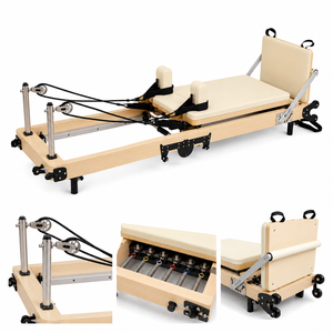 Máquina de Pilates Reformer Plegable de Madera con Resortes, Equipo de Pilates para Gimnasio en Casa y Entrenamiento en Estudio - Product Image 1