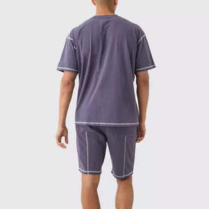 Ensembles de shorts d'été 2025 pour hommes, personnalisables avec logo imprimé, 2 pièces, tenues de jogging décontractées, respirantes et confortables, 100 % coton, OEM - Product Image 5