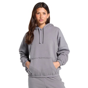 Sudadera con capucha de gran tamaño de lana para mujer, Sudadera con capucha gris de calidad superior, ropa de calle de manga larga, Sudadera con capucha de algodón transpirable cómoda - Product Image 1
