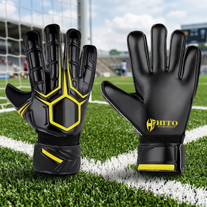 Gants de gardien de but de football en latex allemand noir de qualité supérieure, design personnalisé, 4 mm, latex allemand, coupe négative - Product Image 6
