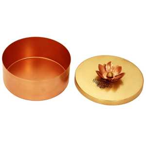 Caja de Regalo de Chocolate con Frutos Secos Hecha a Mano de 13.21 cm, Regalo de Boda Diwali, Usos Múltiples, Acabado en Latón, Diseño Floral para Joyería - Product Image 3