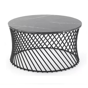 Table d'appoint créative en bois de qualité chère de forme ronde de couleur noire antique pour la décoration de chambre à coucher - Product Image 2