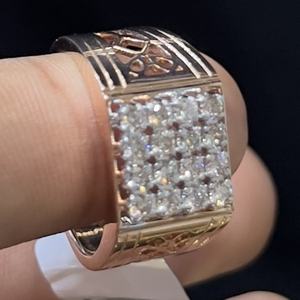 Elegante anillo de diamantes para hombre, accesorio de joyería de oro de 14K y 18K - Product Image 2
