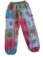 GM-300124U Pantalon d'été décontracté Hip Hop Yoga, style Aladdin Harem, en rayonne délavée, coupe large, longueur mollet, taille haute