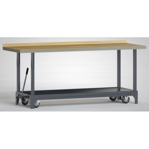Banco da lavoro professionale mobile 1500x700x871 mm LxPxH abbassabile con leva di inclinazione - Product Image 1