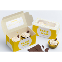 Boîtes à Cupcakes Muffin Cup Cake Box Boîte d'emballage de boulangerie Carton Pâtisserie Sweet Wholesale 6 12 Pack Blanc Papier couché personnalisé