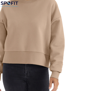 High Quality New Women's 100% Cotton Knitted O Neck <b>Drop</b> Shoulder Casual Custom Stonewashed Acid Wash Winter Street Wear - Product Image 5