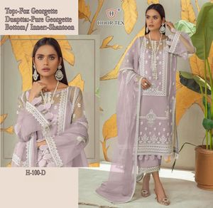 Pakistanais Eid Collection Lourde Faux Georgette Salwar kameez Avec Dupatta Avec Broderie Et Dentelle Travail Achats En Ligne Inde - Product Image 4