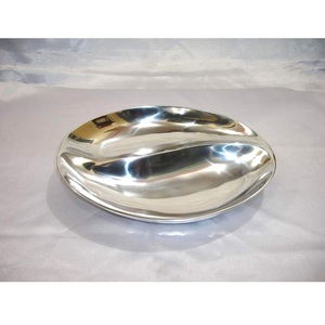 Bol de service à condiments à 3 sections avec poignée Bol à fruits secs unique en métal coulé brillant et nickelé - Product Image 5