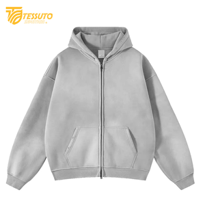 Usine de qualité Logo personnalisé imprimé à capuche poids lourd 100% coton lavage à l'acide conception hiver hommes sweats à capuche tricotés - Product Image 1