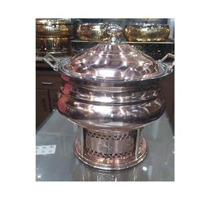 Fabrication et fournisseur de chauffe-plats en laiton fait à la main dessus de table en gros indien traditionnel mariage décoratif en laiton chauffe-plats - Product Image 1