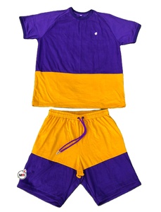 Casual 2-Piece Solid Color Cotton <b>Mens</b> <b>Summer</b> Outfit Sets OEM Customizable Shorts and <b>Shirt</b> - Product Image 2