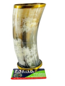 Vaso de buey natural hecho a mano de estilo vikingo, copa de vino natural, vaso de chupito para Ale Mead Wine con cuerno de Búfalo de FWE - Product Image 4