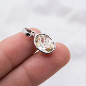 925พลอยอเมทิสต์สีเขียวธรรมชาติมาใหม่จี้เงินแท้แบบทำด้วยมือ - Product Image 2