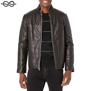 Veste en cuir d'agneau lisse pour homme avec col convertible Veste de motard élégante Fashion Casual Riding Adventures - Product Image 5