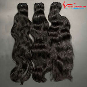 2025 Meilleures ventes Extensions de cheveux ondulés naturels Grand stock Cheveux humains bruts Vietnam trame de cuticules vierges Double dessiné ondulé - Product Image 2