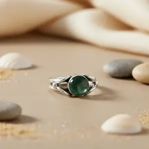 Anillo Romántico de Plata de Ley 925 con Piedra Verde, Chapado en Rodio, Joyería Fina para Mujer, Base de Platino para Regalos de Compromiso - Product Image 3
