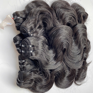 Extensions de cheveux vierges cambodgiens ondulés bruts, double trame machine, commande en gros, style vague naturelle - Product Image 3