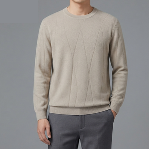 Pull tricoté décontracté pour homme, coupe classique, couleur unie, service OEM de broderie de logo personnalisé, vente en gros - Product Image 4