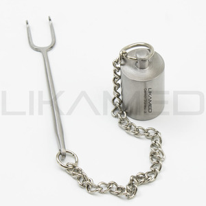 Retractor de Rinoplastia Gruber Columella LIKAMED, Cerkes, con Peso, 10 mm de Ancho, Ganchos Dobles con Cadena - Product Image 5