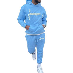 Ensemble de survêtement pour homme en molleton 100% coton, imprimé à l'écran, vintage, hiver, séchage rapide, avec cordon de serrage, pour l'entraînement - Product Image 4