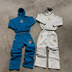 Ropa de calle personalizada de alta calidad pantalones de chándal holgados y sudaderas con capucha conjunto Fitness deportes chándal hombres francés Terry chándal fabricante - Product Image 4