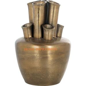 Lot de 2 vases à fleurs de différentes tailles en laiton pur poli doré pour décoration de maison de meilleure qualité - Product Image 5