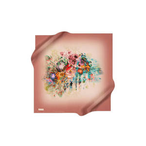 Foulard en coton tendance rose poudré avec imprimé floral - Product Image 2