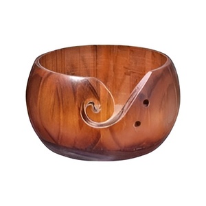 Modern Bamboo Yarn Storage <b>Bowl</b> for <b>Knitting</b> Crochet Home Needlework Wooden Yarn <b>Bowl</b> Holder - Product Image 1