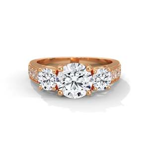 แหวนเพชรสามเม็ดทรงกลม - Product Image 6