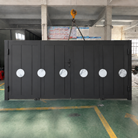 Porte coulissante électrique en alliage d'aluminium, design moderne, résistante à l'eau, pour cour, villa, double porte, extérieur, jardin, allée