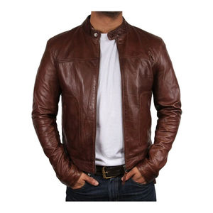 Dernière mode masculine veste mince à séchage rapide moto peau de vache en cuir véritable avant écologique coupe-vent vente en gros OEM - Product Image 4