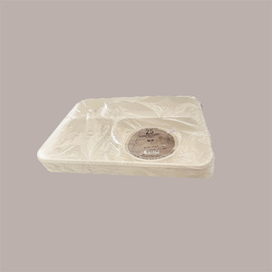 Bandeja de servicio de autoservicio de 25 piezas, 4 compartimentos, 37x27 H3, 5 cm, pulpa de celulosa orgánica, 4 compartimentos - Product Image 2