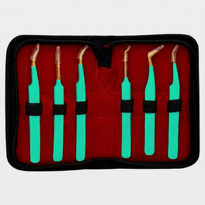 Pince à épiler pour extensions de cils TEEJAY, best-seller, haute précision, en acier inoxydable, testée à la main, lot de 6 avec étui, personnalisation OEM - Product Image 3