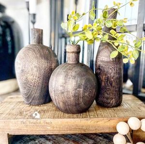 Pure <b>Copper</b> Antique With Black Shade Luxury Flower <b>Vases</b> Set for Framhouse and Home Decor Used - Product Image 5