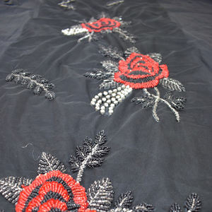 Vestido de noche occidental de lujo para mujer, tela de red bordada a mano con cuentas para bodas, fiestas, Material no tejido de punto - Product Image 4