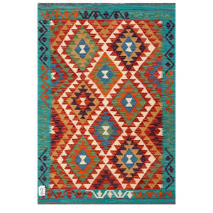 Alfombra Kilim de Maimana, Afganistán, 143 x 98 cm, Alfombras y Juegos de Alfombras - Product Image 1