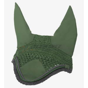 Gorro de oreja de caballo de alto rendimiento estilo ganchillo ligero transpirable lavable velo de mosca hecho en Pakistán para jinetes - Product Image 1