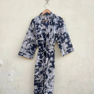 Robe kimono en coton, paréo de bikini floral pour femme, vêtements de nuit décontractés pour l'automne, le printemps, l'hiver, la plage, l'été, peignoir, robes de nuit - Product Image 1