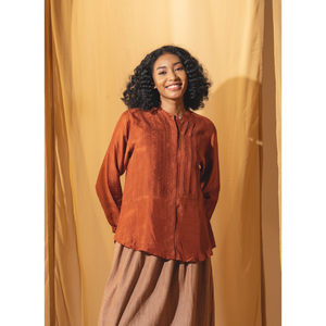 Camisa Larga de Satén GARGI con Estampado Floral a Cuadros, Estilo Retro Casual Formal con Decoración de Botones, Talla Única XL para Primavera, Verano y Otoño - Product Image 4