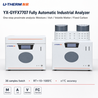 YX-GYFX7707 Analyseur automatique de proximité pour la teneur en eau, la cendre, les volatiles et le carbone fixe du charbon ASTM D3172 0,5-1,2 g 36 échantillons 1 ° Précision C